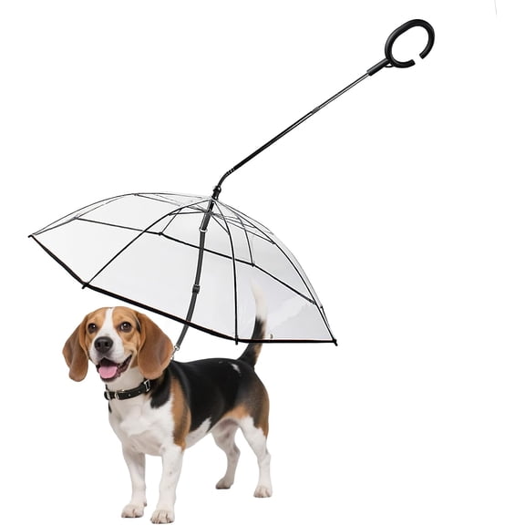 RVKXHD Dog Umbrella for Small Dogs Clear Walking Umbrella with Adjustable Leash