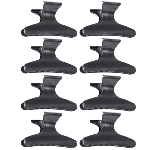 8 UNIDS Abrazaderas de mariposa antideslizante Elegante estilo Garra Clips de pelo para peluquería (Negro)