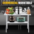 thumbnail image 4 of Yiwa Table de Préparation Pliable en Acier Inoxydable, Capacité de 1100 lb, Table Utilitaire Commerciale Portable, Aucun Assemblage Requis, 4 of 7