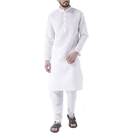 

Royal Kurta Mens White Linen Kurta Pyjama (46)