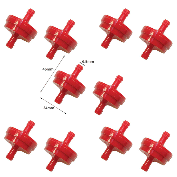 10 PCS Fuel Filter Lawn Mower 1/4 Inch Inline Gas Fuel Filter