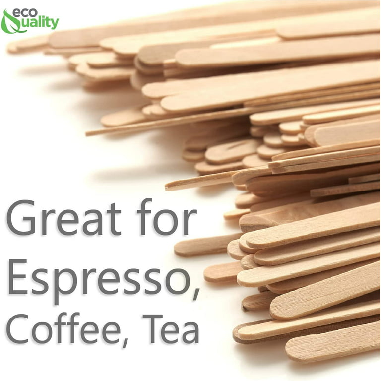 SPIXIR Coffee Stirrers Disposable Wooden Coffee Stir Sticks - Biodegradable  Eco-Friendly Round-End Birchwood 5.5 Inches Large Wooden Stir Sticks 