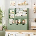thumbnail image 4 of Homfa 42.5''W Kid's Bookcase, Bookshelf with 5 Storage Cubbies & 3 Movable Drawers & Toy Display Shelf, Toy Storage Organizer for Bedroom Playroom, Green, 4 of 8