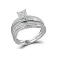 thumbnail image 2 of FB Jewels 10kt White Gold His Hers Round Diamond Cluster Matching Wedding Set 1/5 Cttw Size 8, 2 of 3