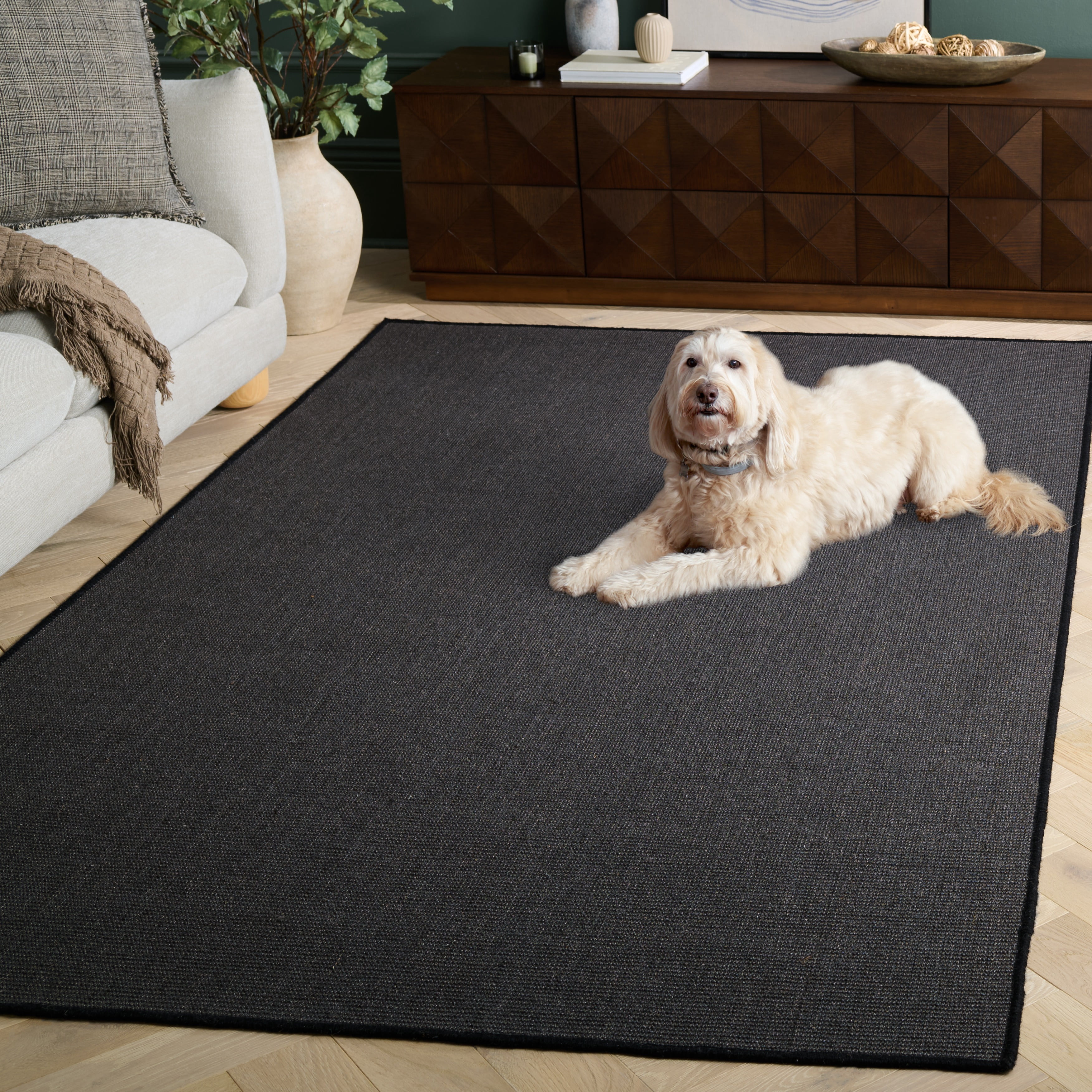 Safavieh Natural Fiber Callista Solid Area Rug, Charcoal, 9' x 12'
