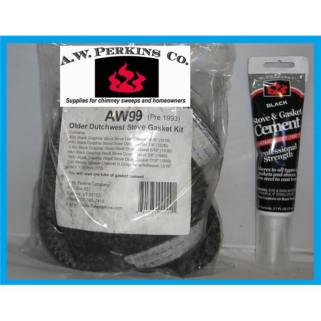 Complete w adhesive AW 99 Vermont Castings Dutchwest Stove Gasket Kit pre-1993 