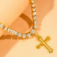 thumbnail image 2 of 14K Yellow Gold Anklet Light Luxury Delicate Fashion Geometric Cross Anklet For Women Jewelry Beach Vacation Accessorie, 2 of 5