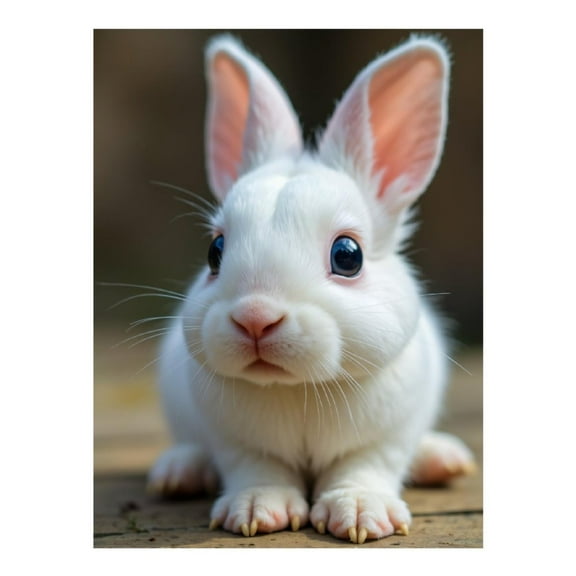 Diamond Art Kit for Adults, Adorable White Bunny Portrait Diamond Painting for Adults Beginners, DIY Diamond Art Painting Kits, 5D Diamond Painting Crafts for Home Decor 12x16 Frameless