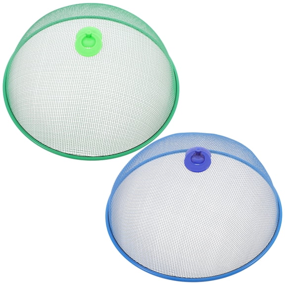 HOOWIFFY 2Pcs Metal Mesh Food Cover Dome with Handle Design for Indoor Food Protection