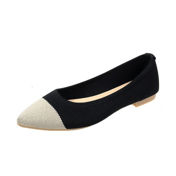 NETSENG Women's Mesh Flats Shoes Pointed-Toe Dress Shoes for Women Black Flats Shoes Comfortable Memory Foam Flats Shoes39