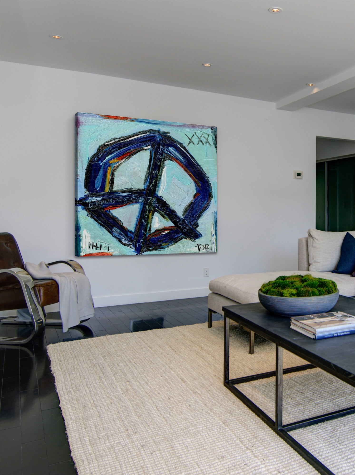 Marmont Hill "Blue Peace" by Tori Campisi Painting Print on Canvas
