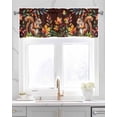 thumbnail image 2 of Colorful Squirrel Kitchen Valances for Windows Farmhouse Linen Window Valance Curtain for Living Room Window Treatment Brown Botanical Berry Pine Cones Valance Rod Pocket Topper Drape, 42 x 12 Inch, 2 of 6