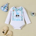 thumbnail image 5 of HWJAD My First Easter Baby Boy Outfit Sunglasses Bunny Long Sleeve Romper Pants and Hat 3 Piece Spring Set, 5 of 9