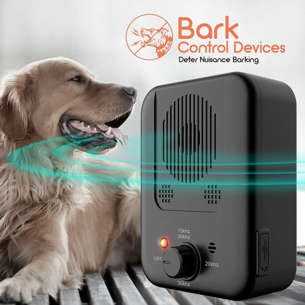Queenmew Anti Barking Device, Bark Control Device, Dog Barking Deterrent  with Adjustable Level Outdoor Sonic Bark Deterrents Silencer - Walmart.com