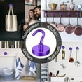 thumbnail image 2 of DIYMAG Magnetic Hooks Heavy Duty, 80Lbs Strong Magnets with Hooks for Cruise, Super Neodymium Earth Magnets Hooks for Refrigerator Hanging, Magnetic Hanger for Cabins, Grill (Purple, 10 Pack), 2 of 5
