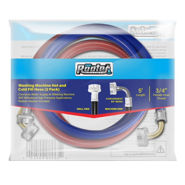 Dr. Rooter Hot & Cold Water Supply Hoses, 5 ft, 2-Pack photo 1