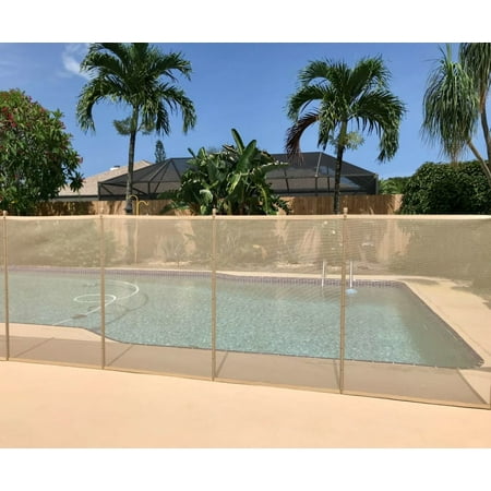 XtremepowerUS 4' x 12' ft Pool Fence See-Thru 5-Section Pool Fence Long Removable Child Safety Fence Barrier Pool Mesh Fence,