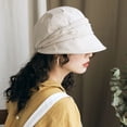 thumbnail image 3 of Sombrero Mujer Primavera y Verano Estilo Coreano Ocio artístico Boina de Lengua de Pato Sombrero de Lavabo Plisado Retro Vacaciones Borde pequeño Sombrero Fresco Moda, 3 of 6