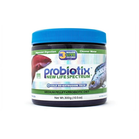 New Life Spectrum Probiotix Medium Fish Food Pellets for Enhanced Digestion, 300 g