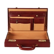 LINDSEY STREET Pure Leather Briefcase Executive Handbag for Mens Leather Attache Briefcase 14 Inch Laptop MacBook Carry Case