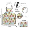 thumbnail image 3 of Colorful Highland Cow Flower Pattern Apron-Garden Aprons for Women with Pockets-Cotton Linen Waterproof Kitchen Cooking Gardening Aprons Adjustable for Kitchen,Cooking,BBQ and Salon 33x27 Inch, 3 of 7