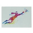 thumbnail image 1 of Soccer Cutting Board, Goalkeeper Catches the Ball Goal Star Training International Game Spray Design, Decorative Tempered Glass Cutting and Serving Board, Small Size, Multicolor, by Ambesonne, 1 of 1