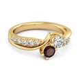 thumbnail image 2 of 0.10 Ct Round Cut Garnet Two Stone Swirl 925 Sterling Silver Yellow Plated Women Valentines Day Gifts Ring, 2 of 3