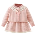 thumbnail image 6 of Zshosam Teen Girl Clothes Trendy Toddler Baby Girl Outfit Long Sleeve Shirt Tops Pleated Skirt Set Uniform Clothes Fall Size 5T 6T,(Pink 5-6 Years), 6 of 6