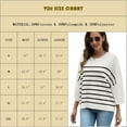 thumbnail image 3 of Women Sweaters 3/4 Sleeve Striped Printed Oversized Sweaters Casual Crewneck Lightweight Knit Tops Size XL, 3 of 9