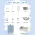 thumbnail image 3 of Pirecart Toddler Corner Play Kitchen, Kids Kitchen Playset with Stove & Real Sound Range Hood, Blackboard, 6Pcs Cooking Accessories,Gift for Age 3+, Blue, 3 of 9