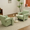 thumbnail image 7 of DRKAT Mid Century Accent Chair Set of 2, Comfy Living Room Chairs, Modern Upholstered Sofa Chair, Boucle Armchair, Lounge Reading Chair for Living Room, Bedroom (Sage), 7 of 7