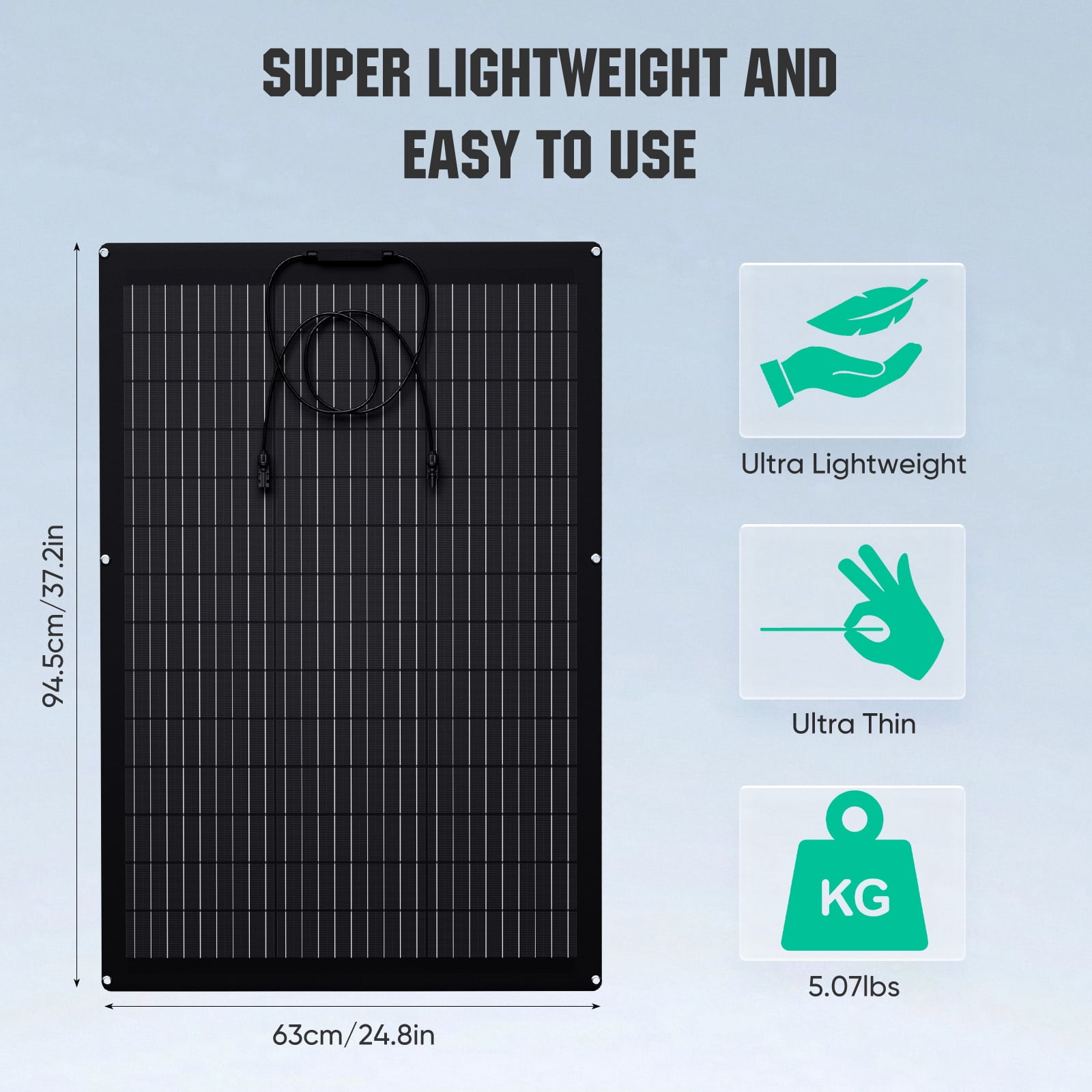 WERCHTAY 150W Flexible Solar Panels Monocrystalline for 12V Battery Charging, with MC4 Connector, IP67, for RV Boat Camper Van Trailer Off-Grid Use