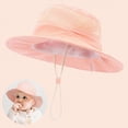 thumbnail image 2 of NIEWTR Baby Kids Sun Hat Cap Mesh Breathable UPF 50+ Protection Beach Wide Brim Bucket Hat for Baby Boys Girls Toddler（Pink,3-12 Months), 2 of 4