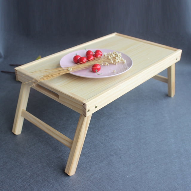 TEHAUX 1Pcs Laptop Tray for Bed Wood Color Portable for Study