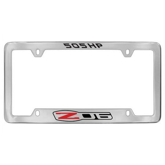 Chevy Corvette C6 Z06 Chrome Plated Metal Bottom Engraved License Plate Frame