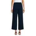 thumbnail image 2 of Lands' End Women's Petite Sport Knit Elastic Waist Wide Leg Crop Pants, 2 of 3