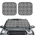 thumbnail image 2 of Goofa Anchor Black Tartan Plaid Pattern 2 Piece Car Windshield Sun Shade Foldable | Front Windshield Shade for Sun, Heat and UV Rays | Sunshade for Car Front Window-, 2 of 7