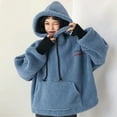 thumbnail image 4 of WENWU Womens Sweatshirt Hoodies Long Sleeve Pullovers for Women Cute Hoodies Blue Sweatshirt Women Fall Outfits Women's Clothing, 4 of 6