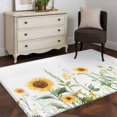 thumbnail image 3 of Sunflower Area Rugs 3x5 ft Spring Flower Leaf Watercolor Plant Nature Washable Rug Non Slip Indoor Carpet Absorbent Floor Mat for Living Room Bedroom Dining Room, 3 of 9