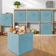 thumbnail image 5 of Casafield Set of 6 Fabric Storage Cube Bins, Baby Blue - 13" Collapsible Foldable Cloth Baskets for Shelves and Cubby Organizers, 5 of 7