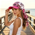 thumbnail image 2 of Satin Paisley Print Scarf Visor Hat, Breathable Polyester Sun Protection Head Wrap Cap Adjustable Outdoor Head Coverage for Women, 2 of 6