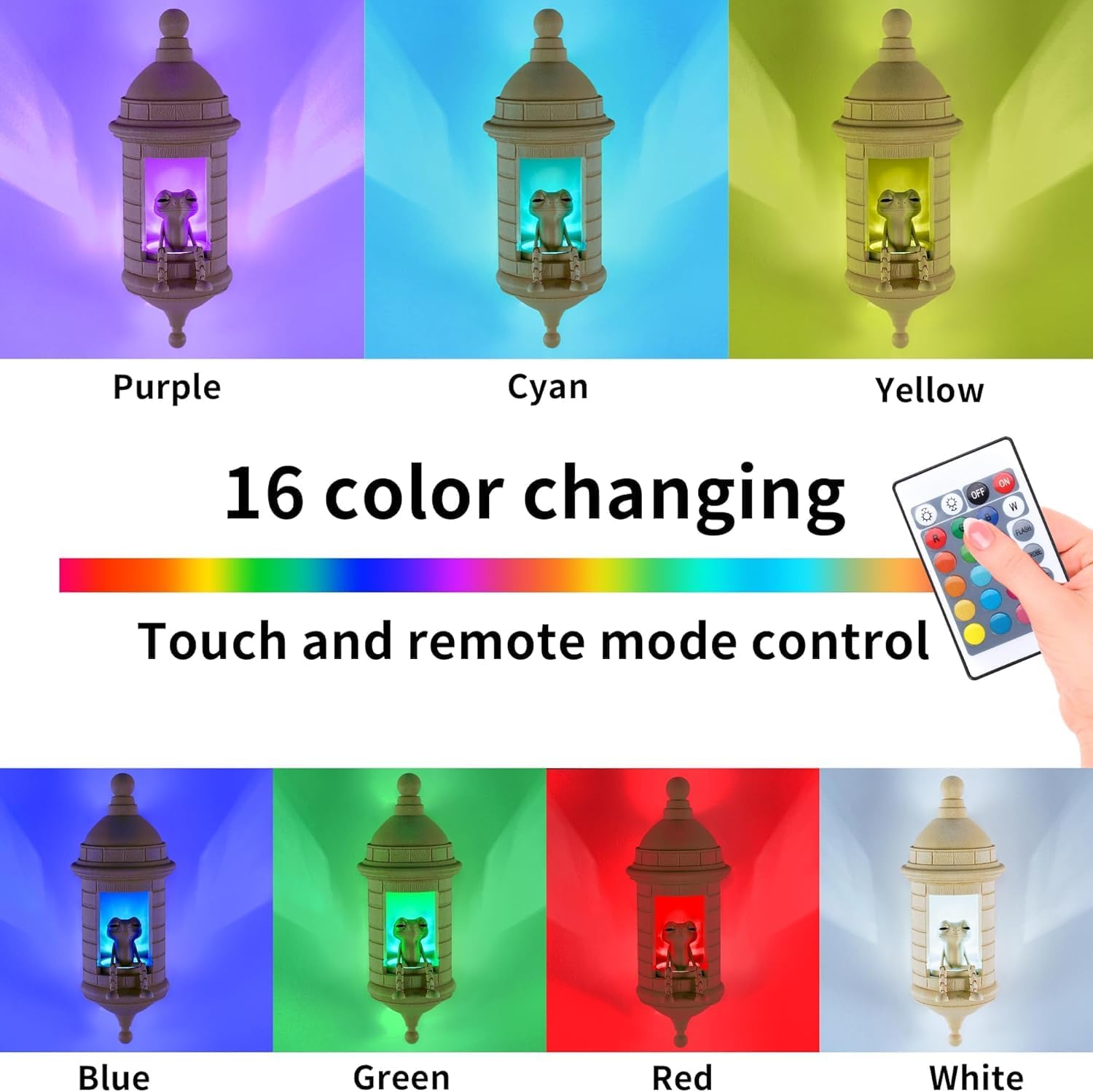 Puerto Rican Garita Coqui Lamp, Puerto Rican Frog Lamp with Sound, Multi-Color Changing Coqui Frog Light for Wall with Remote Control, Caribbean Wall Night Light for Corridor Room Garden Decor