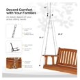 thumbnail image 3 of JTAOT Heavy Duty 880 LBS 5 FT Wooden Porch Swing Outdoor, Outdoor Hanging Swing Bench (5 FT, Brown), 3 of 7