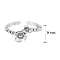 thumbnail image 3 of AeraVida Cute Adjustable Conjoined Twin Flowers Beaded Band Sterling Silver Toe or Pinky Ring for Women Accessories Jewelry Gift Anniversary, 3 of 4