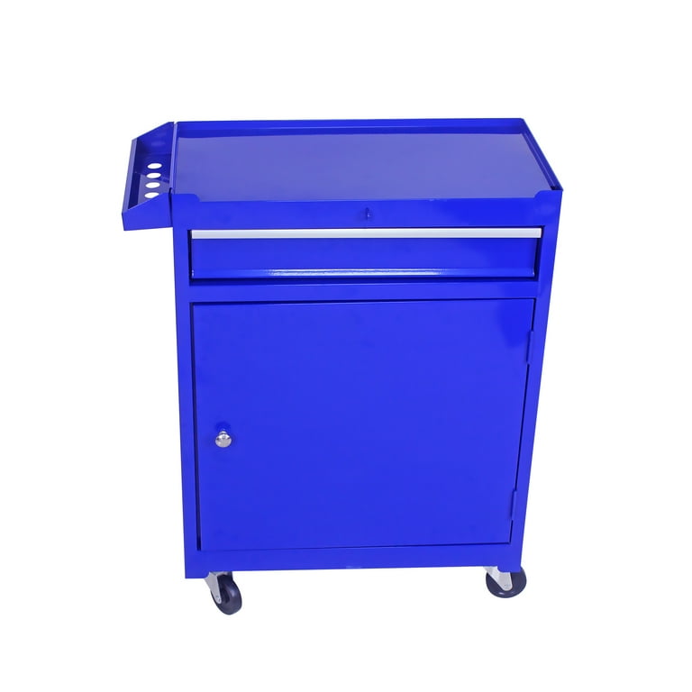 Aukfa Tool Chest, 2 in 1 Steel Rolling Tool Box & Cabinet On Wheels for Garage, 5-Drawer, Blue, Size: 22.9 inch Large x 11 inch D x 47.2 inch H