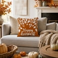 thumbnail image 7 of Cevemin 18×18 Inch Fall Linen Throw Pillow Cover, Pumpkin Maple Leaf Printed Thanksgiving Cushion Case for Sofa Couch Bed Indoor Outdoor Home Decor, 7 of 7