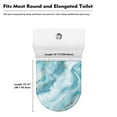thumbnail image 5 of ZIATUBLES Toilet Lid Cover Soft Breathable Toilet Seat Lid Cover, Elastic Edges Durable Toilet Bowl Lids Cover Fits Round Oval Elongated Lids for Bathroom Decor Accessories, Blue White Marble, 5 of 6