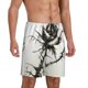 thumbnail image 2 of Balery Black And White Rose Pantalones cortos de pijama de punto de algodón para hombre con cinturilla y bolsillos-3X-Large, 2 of 6