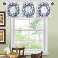 thumbnail image 4 of Rod Pocket Window Valances Spring Easter Egg Blue Flower on White Short Kitchen Curtains Cartoon Floral Garland Window Treatment Drapes for Bedroom Bathroom Living Room 42x18In,1 Panel, 4 of 7