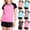 Hot Pink, variant on ATOGUTA Teen Girl Outfits 2 Piece Short Sleeve Tee Shirt and Kids Athletic Shorts Activewear Set Dark Gray, Size 3T-15
